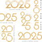 2025艺术字蛇年新年数字设计创意简约字体png免抠图标ai矢量素材(2)