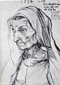作　　者：阿尔弗雷德·丢勒 - Albrecht Dürer
作品名称：丢勒的母亲 - durers mother
作品尺寸：303x421
作品年代：1514
作品材质：纸上铅笔画