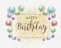 精美彩色气球生日卡 页面网页 平面电商 创意素材