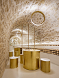 ARCHIEE fits underground vault with golden accents for japanese cosmetics boutique :  