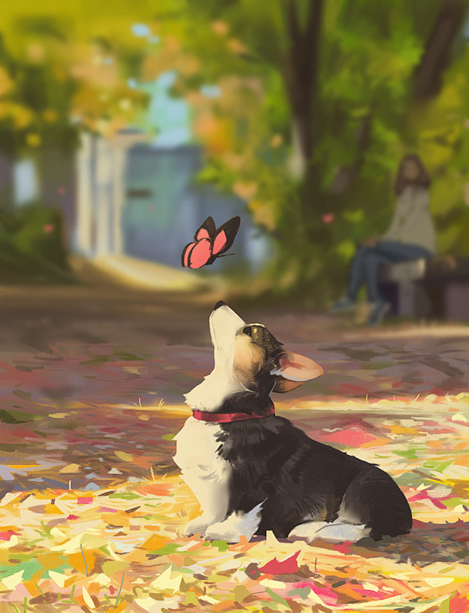 #illustration Corgi ...