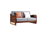 柏森优品LD+现代客厅沙发南美胡桃木沙发S3701-2