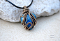 Blue agate heart wire wrapped pendant by IanirasArtifacts