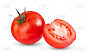白色背景上的番茄景深