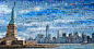 Airlines airports art print collectable Fine Arts  gallery photocollage photomosaic puzzles Travelling