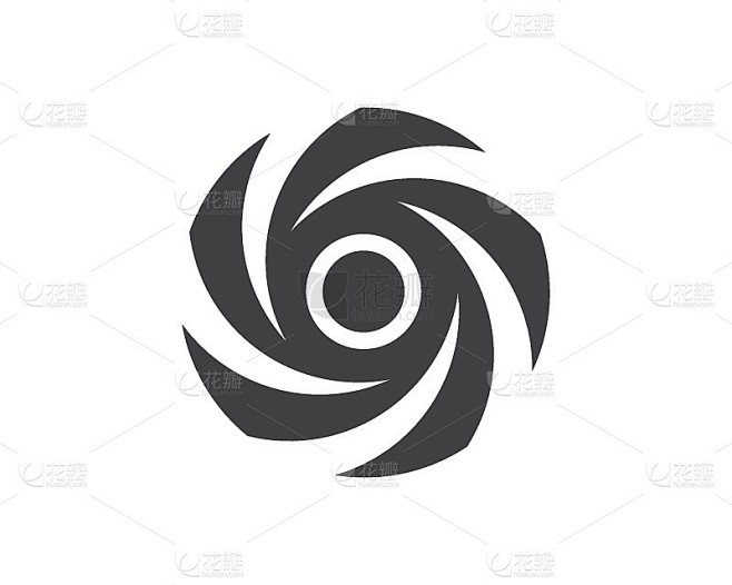 漩涡标志图标波和螺旋矢量