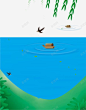 蓝色清新春季池塘海报背景 设计图片 免费下载 页面网页 平面电商 创意素材