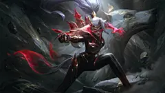 General 7680x4320 Risen Legend (League of Legends) Vayne (League of Legends) League of Legends digital art Riot Games GZG video games video game characters 4K video game girls ponytail video game art long hair white hair closed mouth pink eyes spread legs