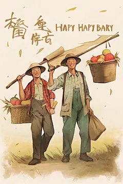 纪念五一劳动节劳动人们人物插画