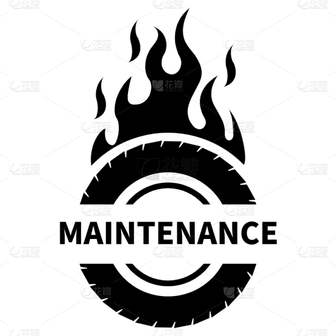 手绘矢量-汽修轮胎元素
