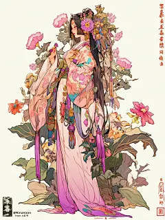 百花·花神 | 角色设计 | 古风服设插画