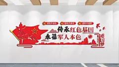 传承红色基因永葆军人本色文化墙主题