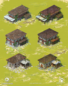 荒年stray采集到场景-Q版-建筑