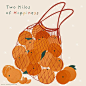 Illustration with net bag or mesh bag full of tangerines or clementines. Two kilos of happiness#bag #clementines #full #happiness #illustration #kilos #mesh #net #tangerines