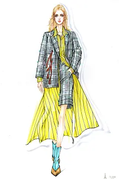 Liina水彩马克笔服装设计插画服装插画手绘临摹教程服装素材201张-淘宝网