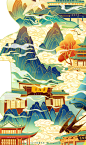 art ILLUSTRATION  国风 插画 杭州 西湖十景 风景