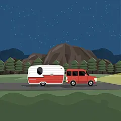 手绘小清新汽车旅行插画矢量图设计素材