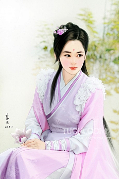 染七夏采集到手绘古装美女