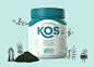 KOS : KOS is a brand of plant-based solutions created to provide easy and healthy nutritional alternatives. They boast a very clean, straight-forward and colorful identity where doodle-type illustrations are used to depict each products’ specific benefits