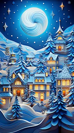 简约剪纸风背景素材图