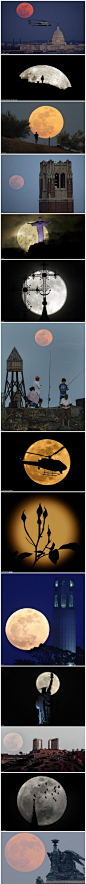 @视觉集中营 ： 【世界各地的超级月亮】你看月亮了吗？ 以下是来自世界各地的超级月亮，看看是否国外的月亮比较圆~ 美国白宫、新西兰奥克兰、凤凰城、巴西里约热内卢、白俄罗斯、圣佩德罗 科特迪瓦、俄罗斯 圣彼得堡 ~
