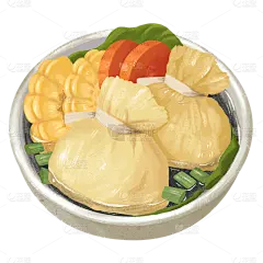 手绘-日本料理美食元素-福袋