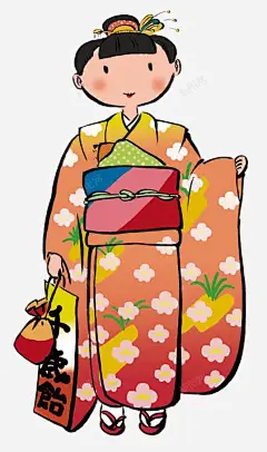 手绘和服插图 设计图片 免费下载 页面网页 平面电商 创意素材