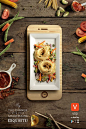 McCann Colombia has come up with three clever print ads for the Vlip service by Aval Pay app that let’s you pay for stuff via your smartphone. The ads show the top view of food items like pasta, steak and Caprese salad inside a plate that’s placed on top 