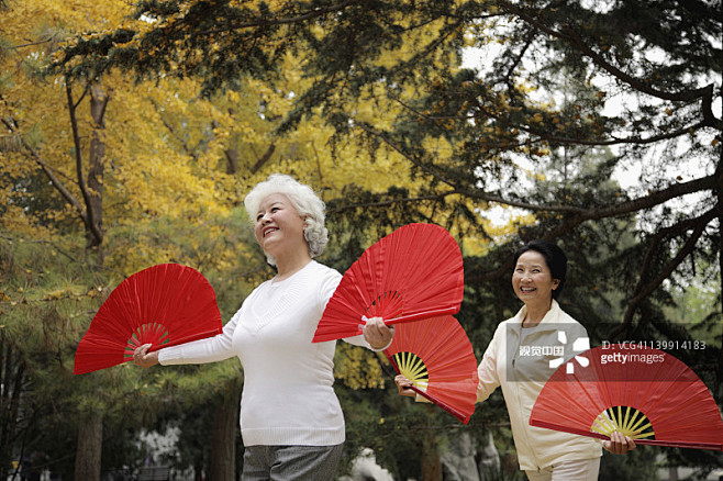 Senior women dancing...