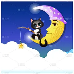 可爱的,猫,云,自然美,动物,设备用品,接
