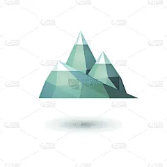 几何noumtain。旅行的设计。孤立在白色的。