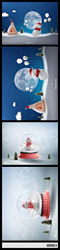 2021冬季新年雪人圣诞节日海报