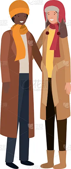 伴侣,性格,厚衣服,头像,热,外套,家庭,雪,相伴,站