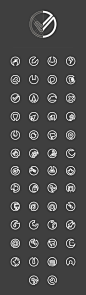 Flat line icons : Collection of 50 simple line icons