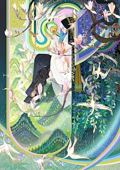 插画分享｜灵动古典的东西方融合艺术绘卷 - 小红书