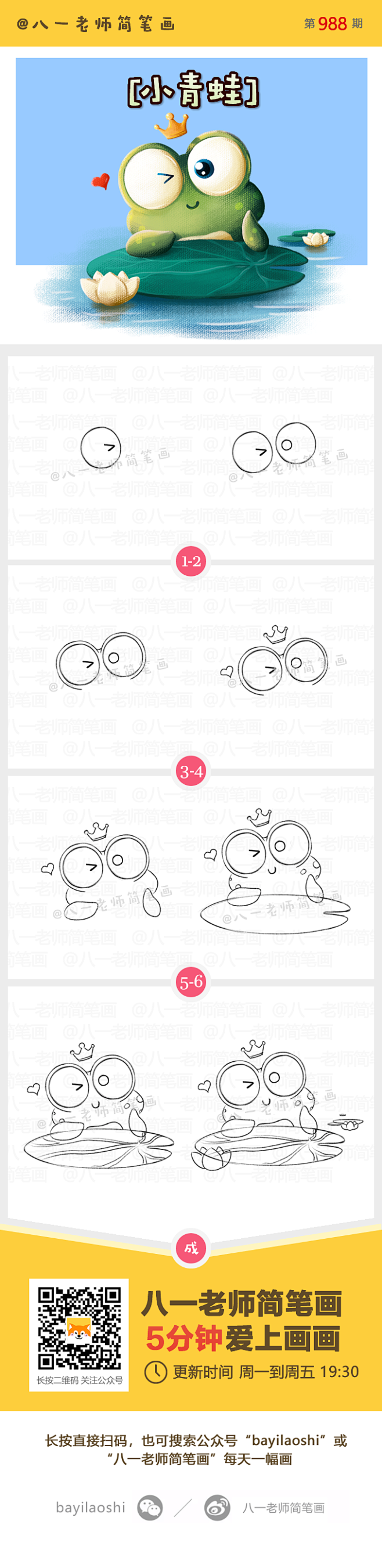 简笔画 卡通画 小青蛙