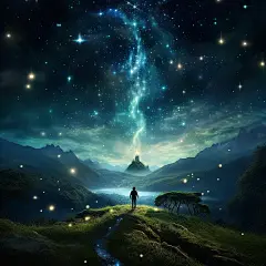 一条星光闪烁的魔法小径海报