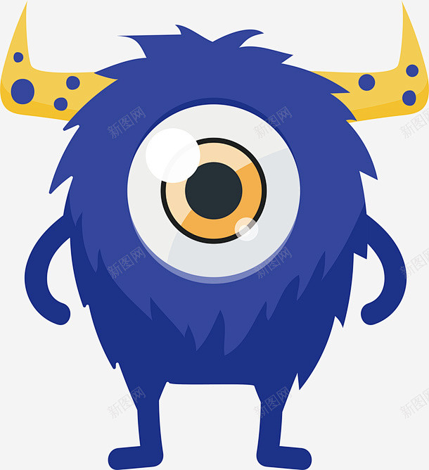 卡通绿色独眼小怪物矢量图 设计 元素 免抠png 设计图片 免费下载 页面网页 平面电商 创意素材
