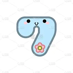 可爱的,数字7,似人脸,人的眼睛,动画片,生日,愉悦,贺卡,数字6,微笑