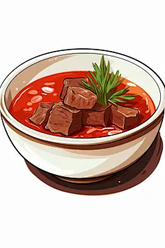 色泽诱人养生羊肉汤美食插画
