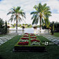 View across formal terrace garden to waterfront, Johnson Garden, Palm Beach, FL, USA, landscape architect Sanchez and Maddux_创意图片