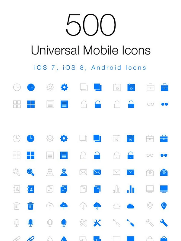 500通用移动图标 500 Universal Mobile Icons-花瓣网