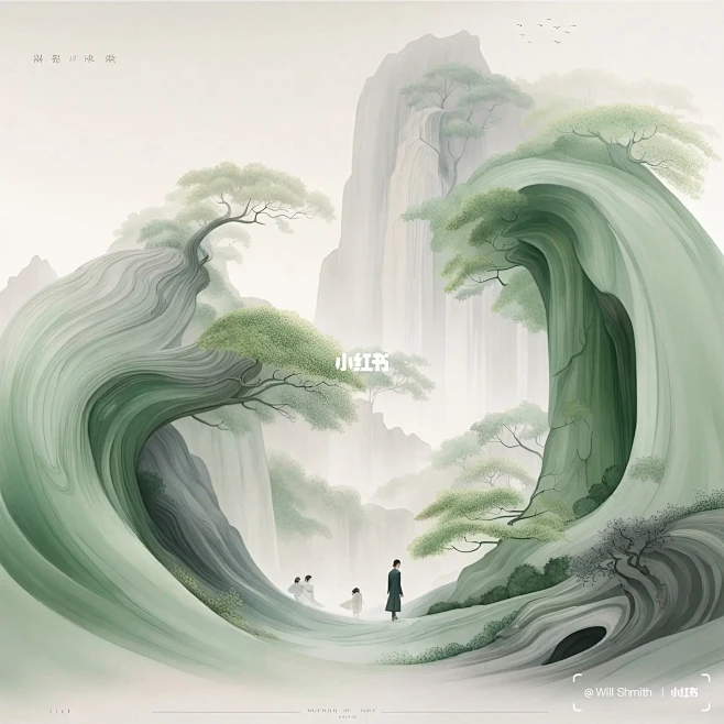 只此青绿 山水空濛 （咒语奉上）-花瓣网