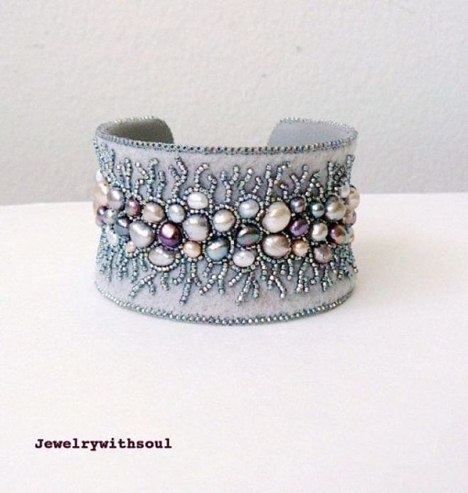 Bead embroidery cuff...