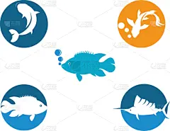 鱼类,图标,折纸工艺,野生动物,食品,海豚,品牌名称,标签,绘制,剪影