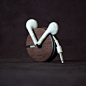 Wood Earbud Holder / Earphone Organizer