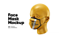 一次性医用口罩外观效果图样机艺术品设计素材 Face Mask Mockup