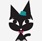 戴蝴蝶结的猫咪免抠素材_新图网 https://ixintu.com 黑色的 猫咪 可爱的 动物 卡通 蝴蝶结 帽子