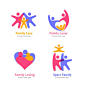 Collection of colorful family logos 亲子 家庭