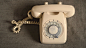 80年代米黄色老式拨盘老电话